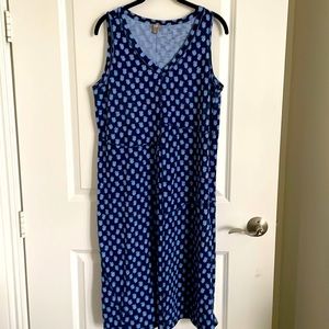 JJill navy midi dress batik print